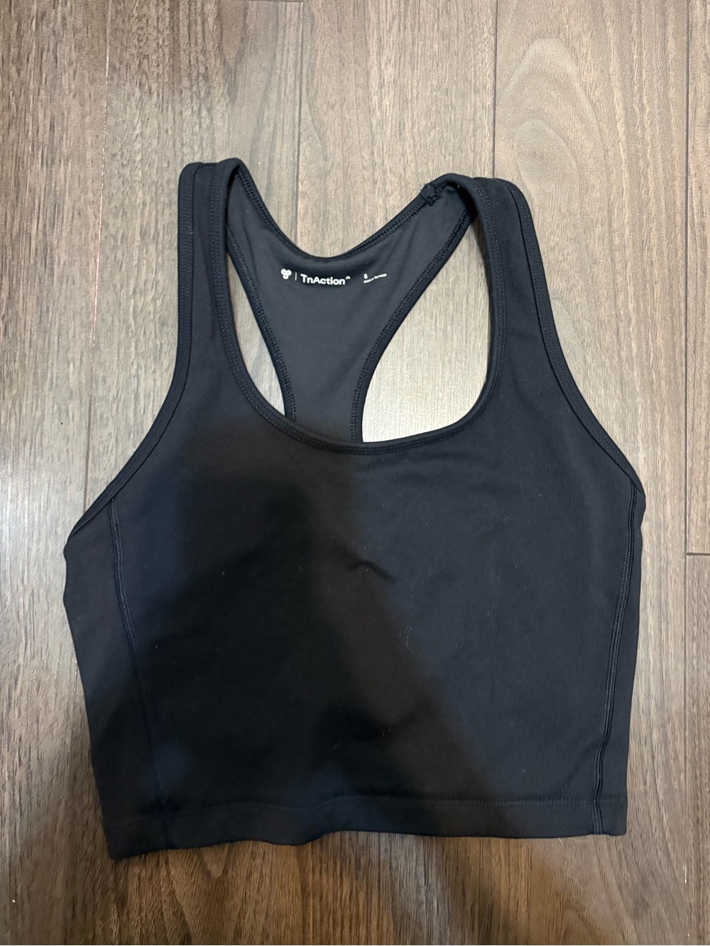 TNA Black Racerback Crop Sports Tank - Skip Top